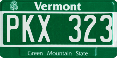 VT license plate PKX323