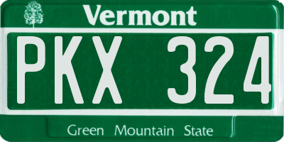 VT license plate PKX324