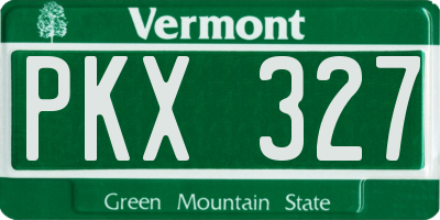 VT license plate PKX327