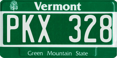 VT license plate PKX328