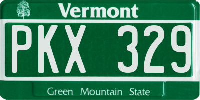 VT license plate PKX329