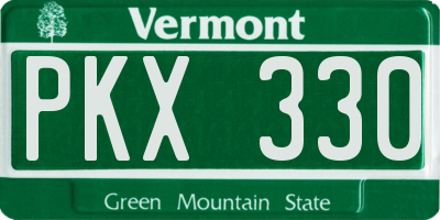 VT license plate PKX330