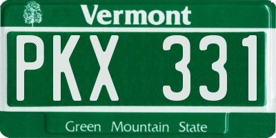 VT license plate PKX331