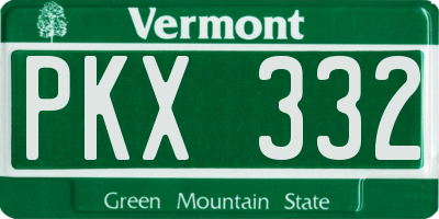 VT license plate PKX332