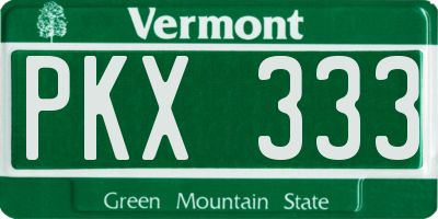 VT license plate PKX333