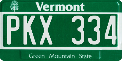 VT license plate PKX334