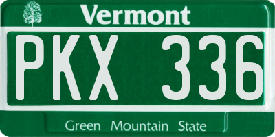 VT license plate PKX336
