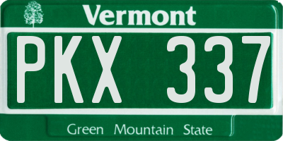 VT license plate PKX337