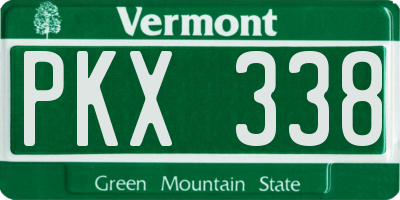 VT license plate PKX338