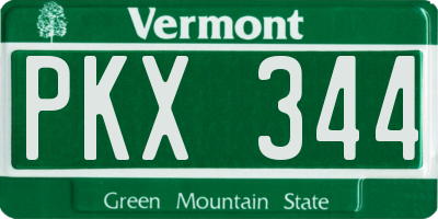 VT license plate PKX344
