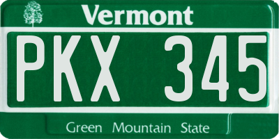 VT license plate PKX345