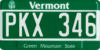 VT license plate PKX346
