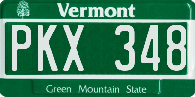 VT license plate PKX348
