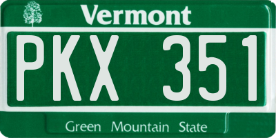 VT license plate PKX351