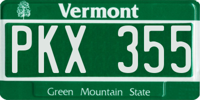 VT license plate PKX355