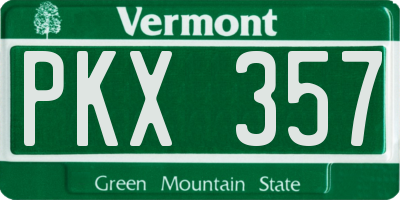 VT license plate PKX357