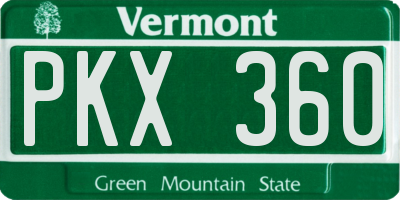 VT license plate PKX360