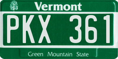 VT license plate PKX361
