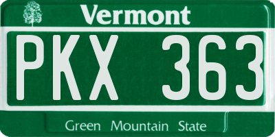 VT license plate PKX363