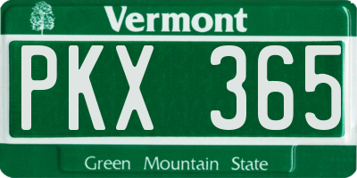 VT license plate PKX365