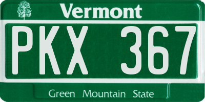 VT license plate PKX367