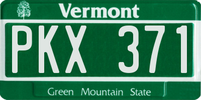 VT license plate PKX371