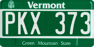VT license plate PKX373