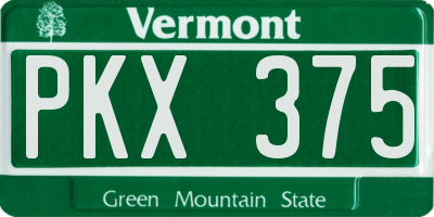 VT license plate PKX375
