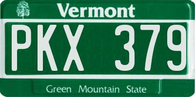 VT license plate PKX379
