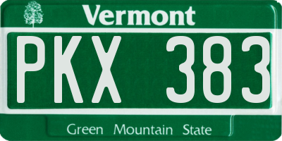 VT license plate PKX383