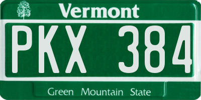 VT license plate PKX384