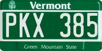 VT license plate PKX385