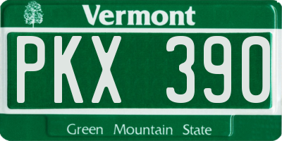 VT license plate PKX390