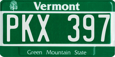 VT license plate PKX397