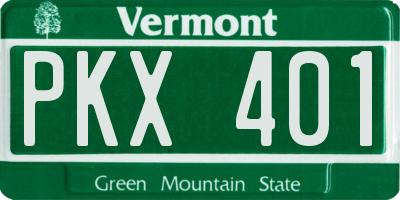 VT license plate PKX401
