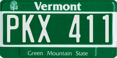 VT license plate PKX411