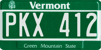VT license plate PKX412