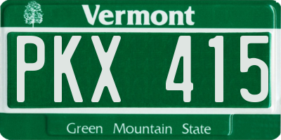 VT license plate PKX415