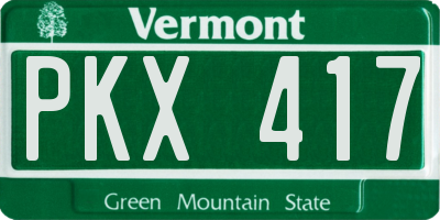 VT license plate PKX417