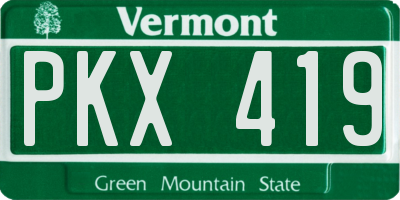 VT license plate PKX419