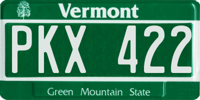 VT license plate PKX422