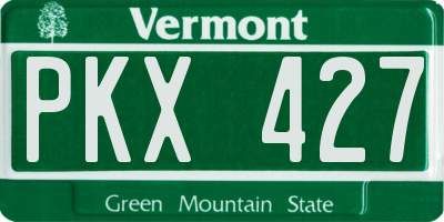 VT license plate PKX427