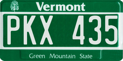 VT license plate PKX435