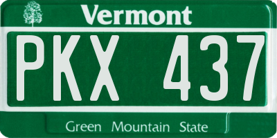 VT license plate PKX437