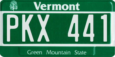 VT license plate PKX441