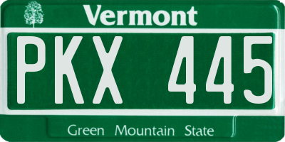 VT license plate PKX445