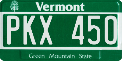 VT license plate PKX450