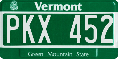 VT license plate PKX452