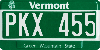 VT license plate PKX455
