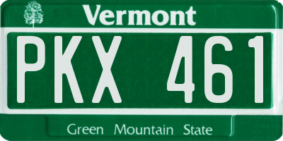 VT license plate PKX461